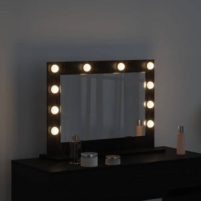 vidaXL Vanity Mirror Black Oak 60 x 45 x 18 cm Rectangular 3