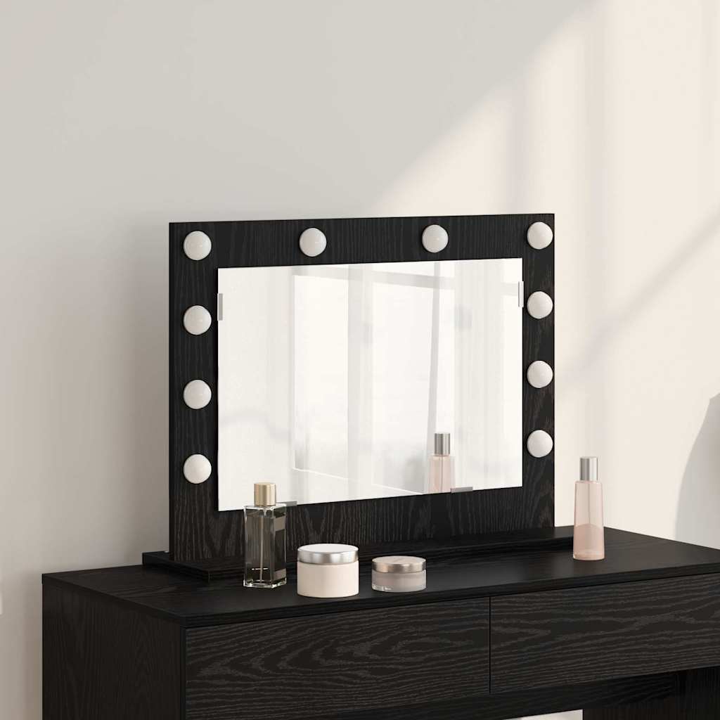 vidaXL Vanity Mirror Black Oak 60 x 45 x 18 cm Rectangular 1