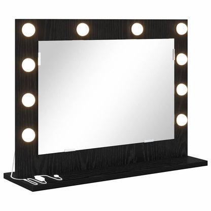 vidaXL Vanity Mirror Black Oak 60 x 45 x 18 cm Rectangular 2
