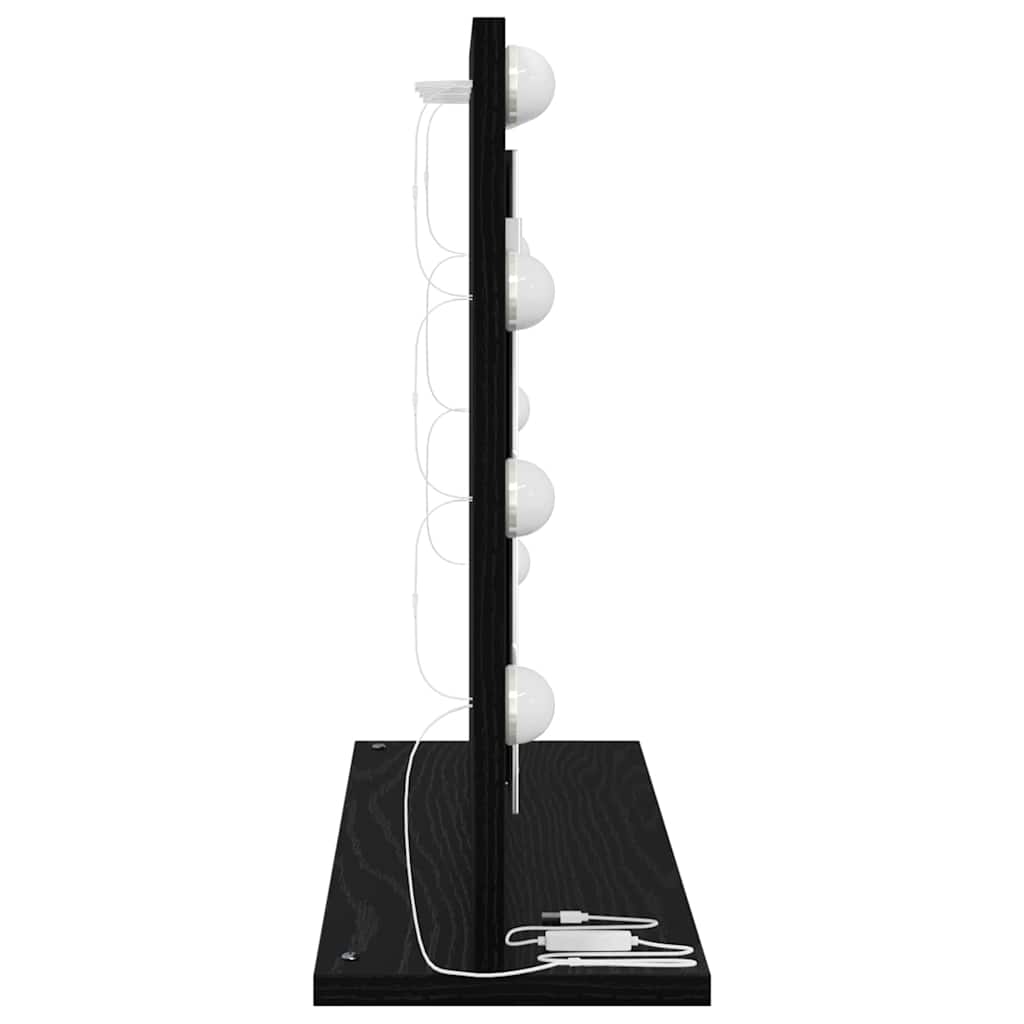 vidaXL Vanity Mirror Black Oak 60 x 45 x 18 cm Rectangular 5
