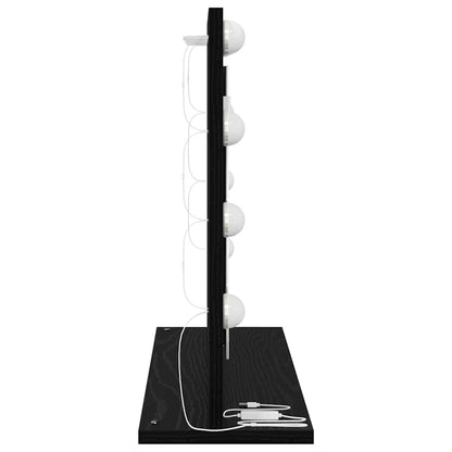 vidaXL Vanity Mirror Black Oak 60 x 45 x 18 cm Rectangular 5