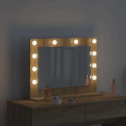 vidaXL Vanity Mirror Sonoma Oak 60 x 45 x 18 cm Rectangular 3
