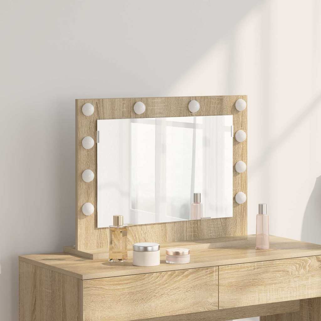 vidaXL Vanity Mirror Sonoma Oak 60 x 45 x 18 cm Rectangular 1