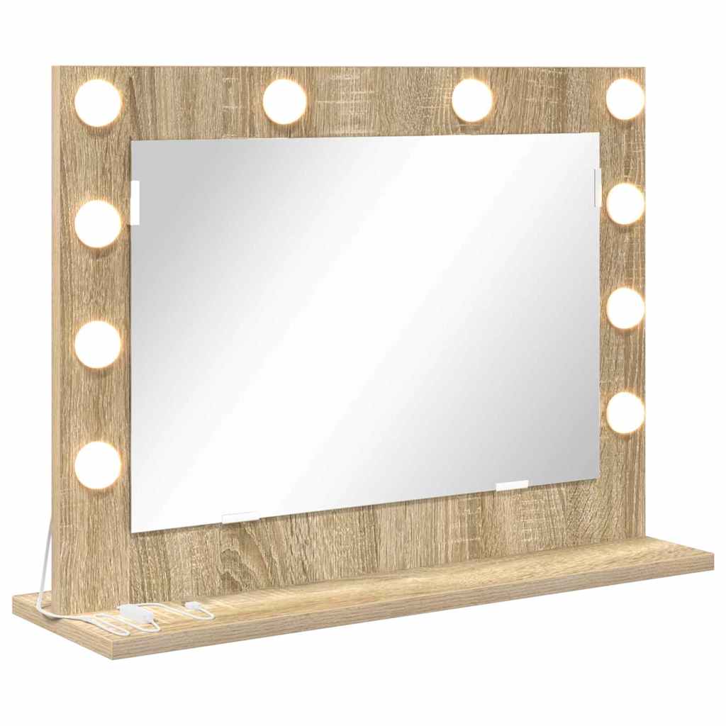 vidaXL Vanity Mirror Sonoma Oak 60 x 45 x 18 cm Rectangular 2