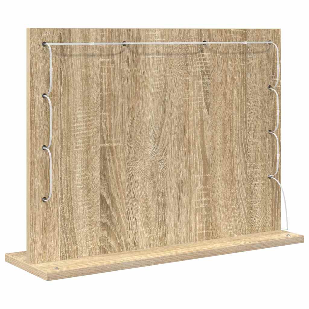 vidaXL Vanity Mirror Sonoma Oak 60 x 45 x 18 cm Rectangular 6