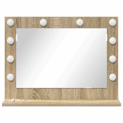 vidaXL Vanity Mirror Sonoma Oak 60 x 45 x 18 cm Rectangular 4