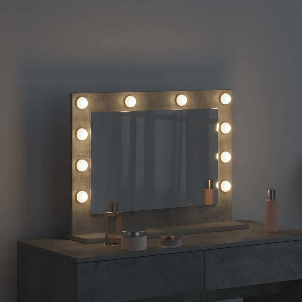vidaXL Vanity Mirror Concrete Grey 60 x 45 x 18 cm Rectangular 3