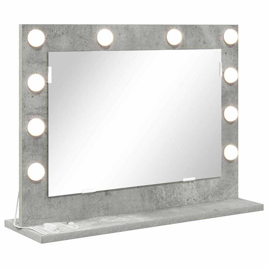 vidaXL Vanity Mirror Concrete Grey 60 x 45 x 18 cm Rectangular 2