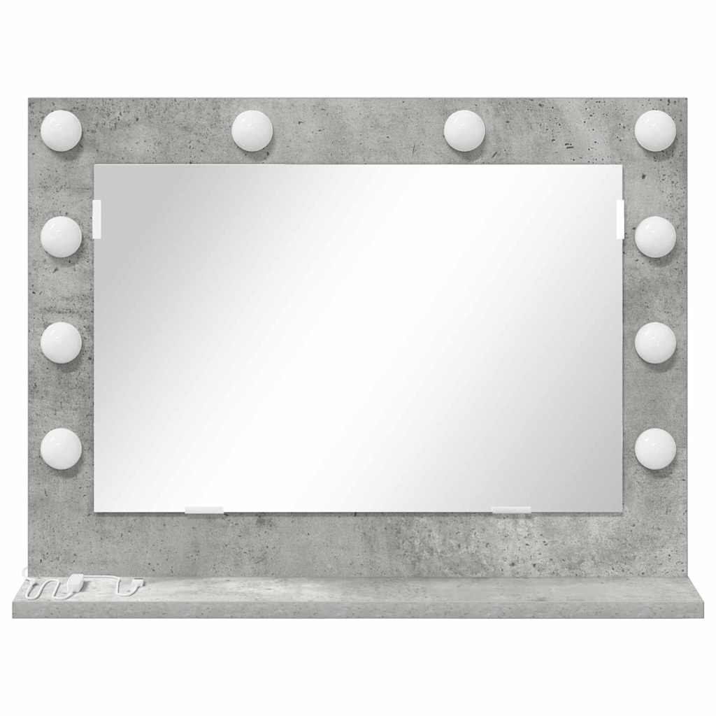 vidaXL Vanity Mirror Concrete Grey 60 x 45 x 18 cm Rectangular 4