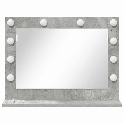 vidaXL Vanity Mirror Concrete Grey 60 x 45 x 18 cm Rectangular 4