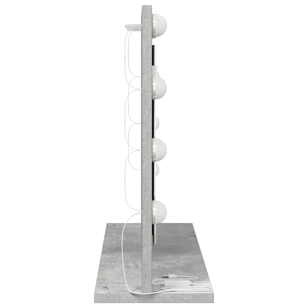 vidaXL Vanity Mirror Concrete Grey 60 x 45 x 18 cm Rectangular 5