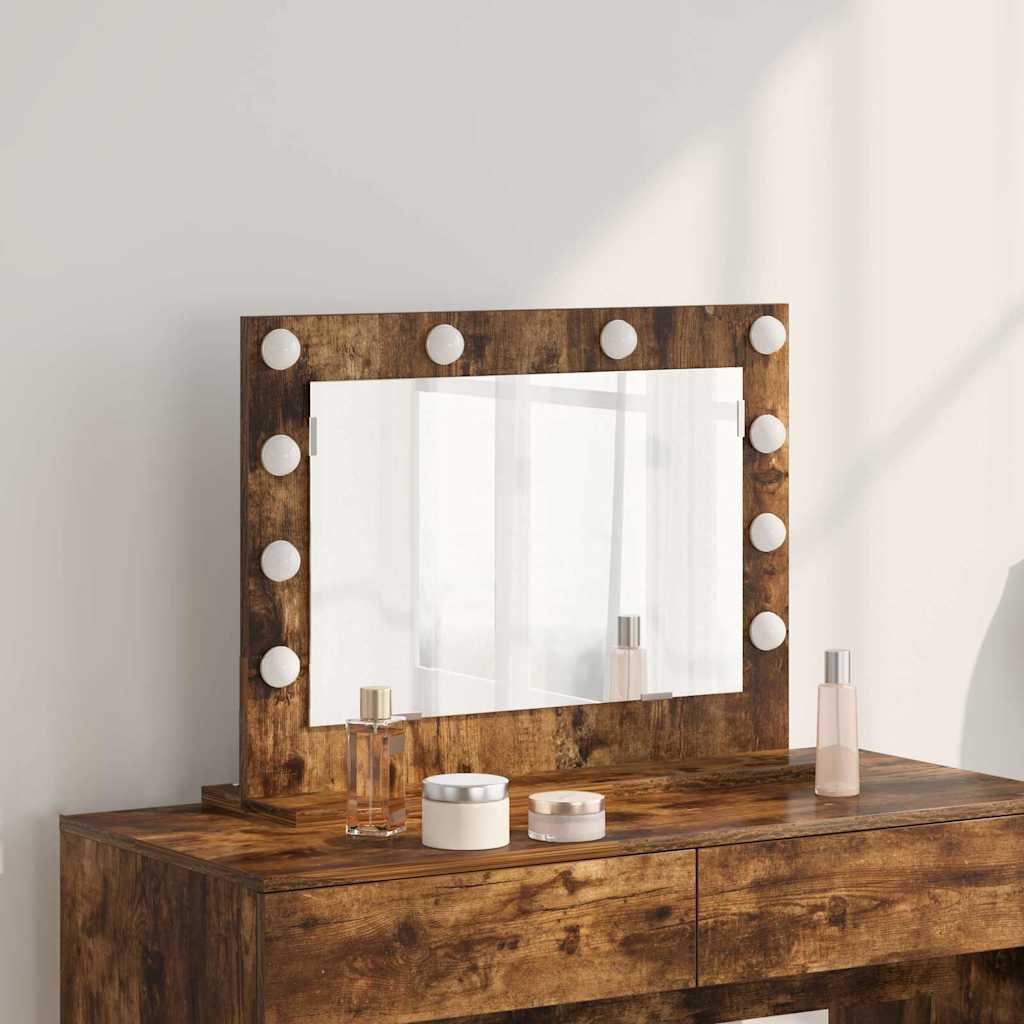 vidaXL Vanity Mirror Smoked Oak 60 x 45 x 18 cm Rectangular 1