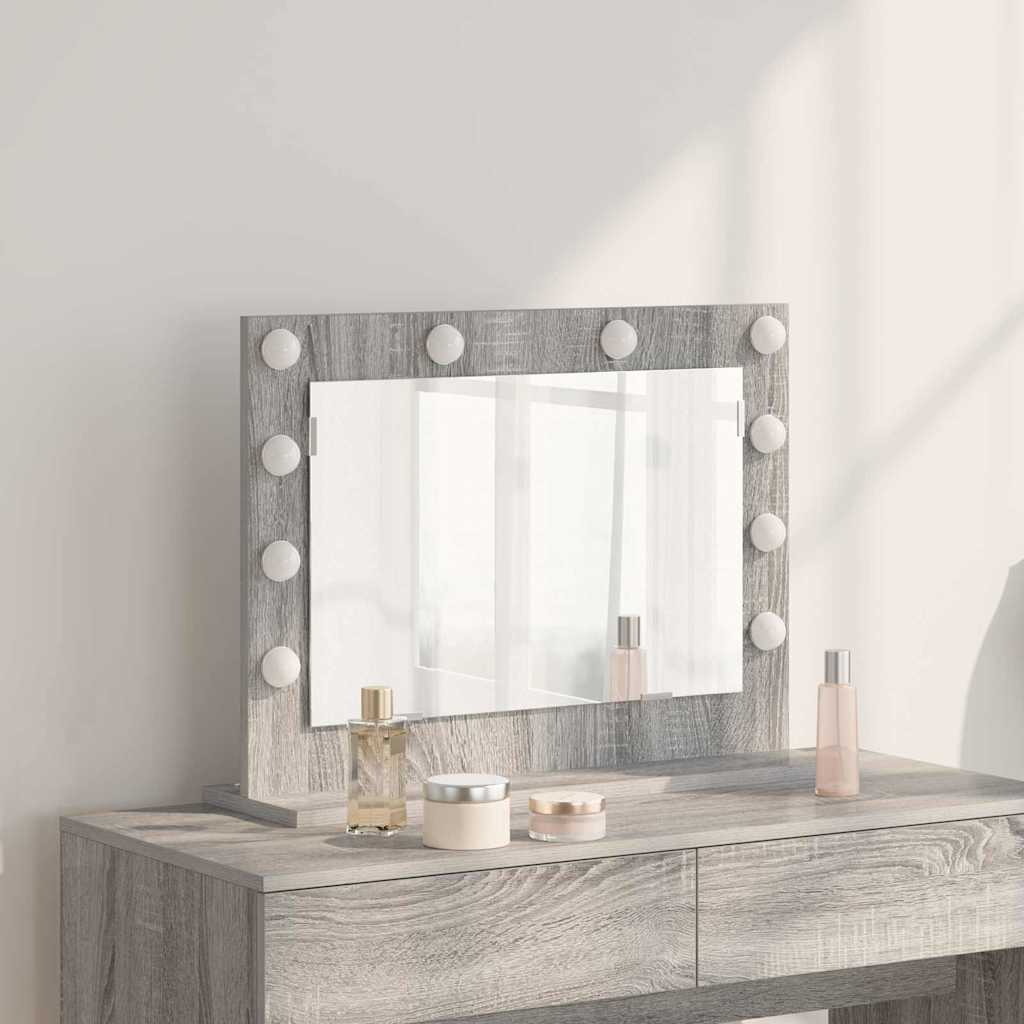 vidaXL Vanity Mirror Grey Sonoma 60 x 45 x 18 cm Rectangular 1