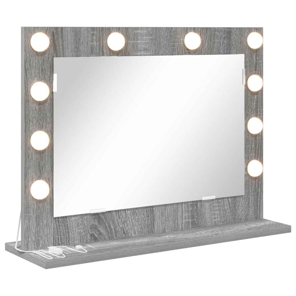 vidaXL Vanity Mirror Grey Sonoma 60 x 45 x 18 cm Rectangular 2