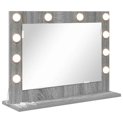 vidaXL Vanity Mirror Grey Sonoma 60 x 45 x 18 cm Rectangular 2