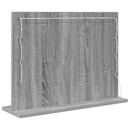 vidaXL Vanity Mirror Grey Sonoma 60 x 45 x 18 cm Rectangular 6
