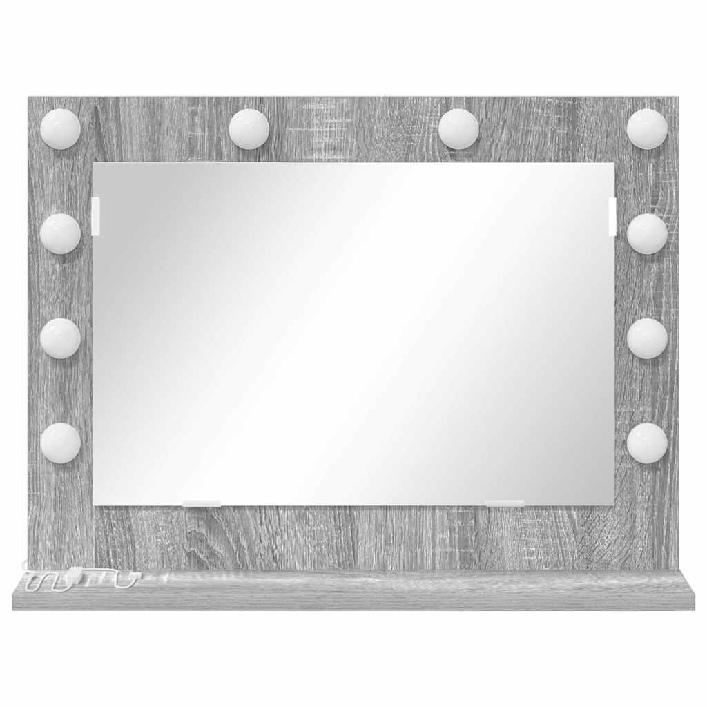 vidaXL Vanity Mirror Grey Sonoma 60 x 45 x 18 cm Rectangular 4