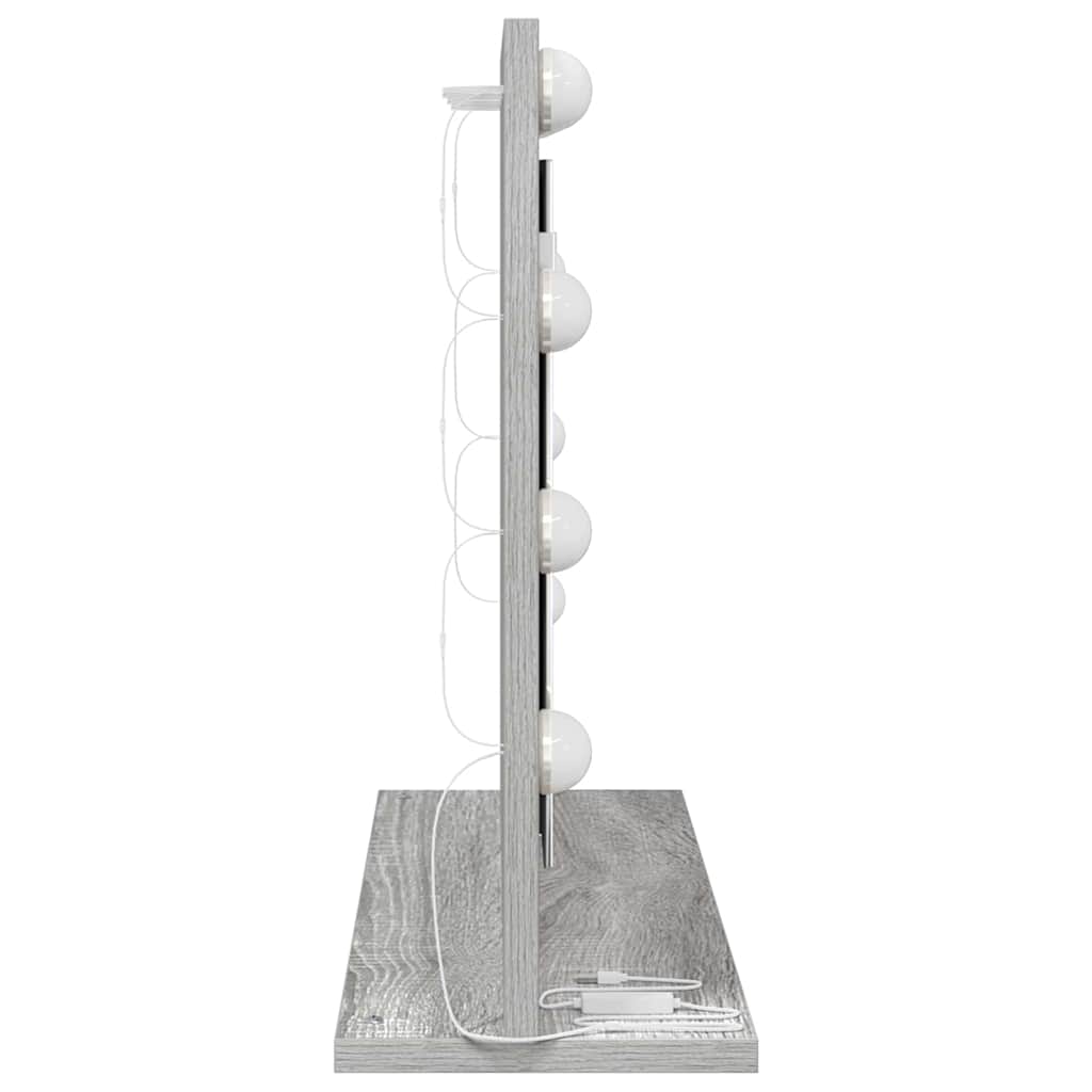 vidaXL Vanity Mirror Grey Sonoma 60 x 45 x 18 cm Rectangular 5