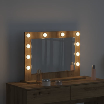 vidaXL Vanity Mirror Artisan Oak 60 x 45 x 18 cm Rectangular 3
