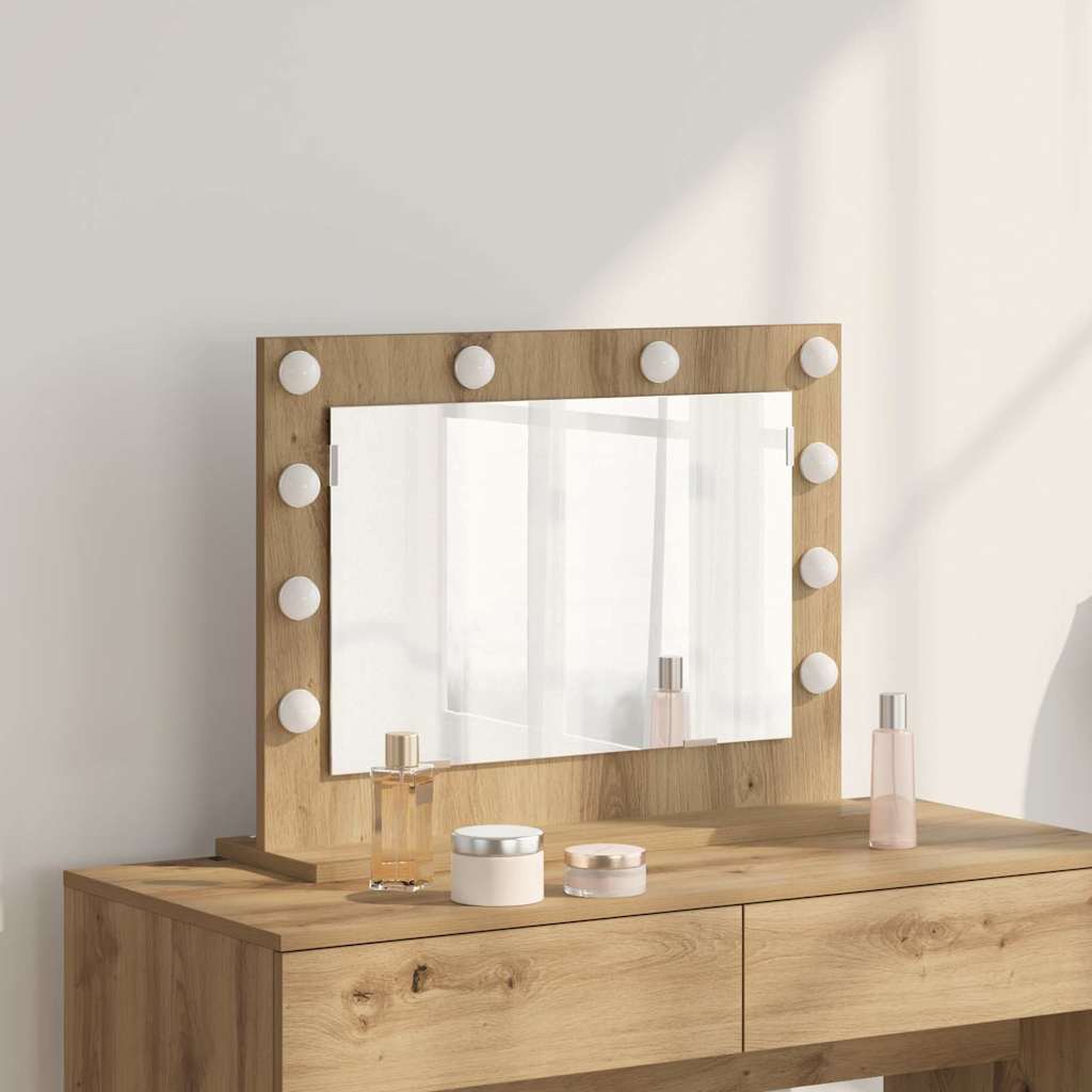 vidaXL Vanity Mirror Artisan Oak 60 x 45 x 18 cm Rectangular 1