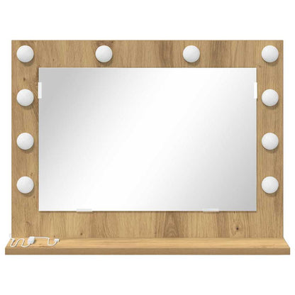 vidaXL Vanity Mirror Artisan Oak 60 x 45 x 18 cm Rectangular 4