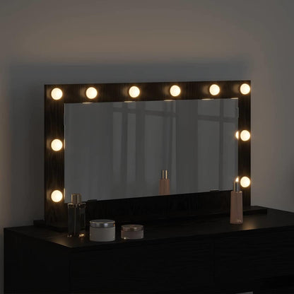 vidaXL Vanity Mirror Black Oak 80 x 45 x 18 cm Rectangular 3
