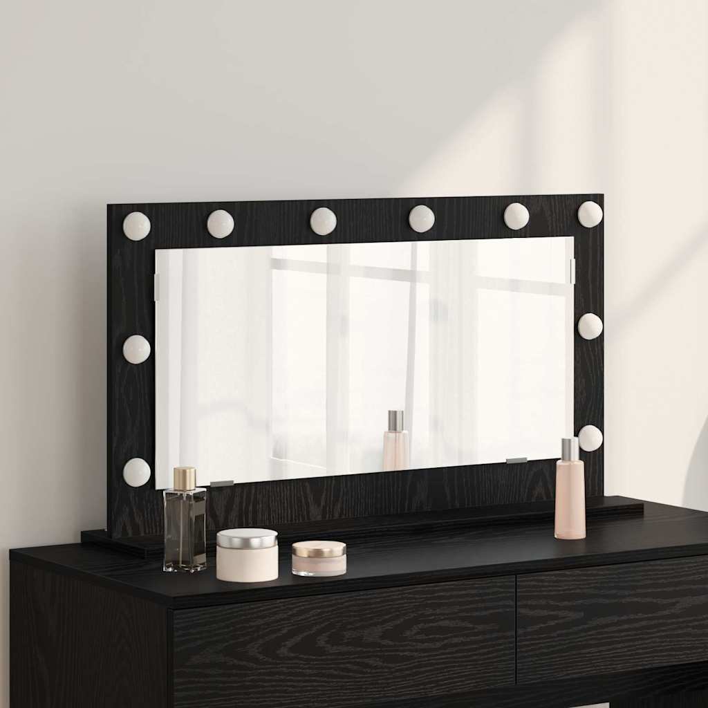 vidaXL Vanity Mirror Black Oak 80 x 45 x 18 cm Rectangular 1