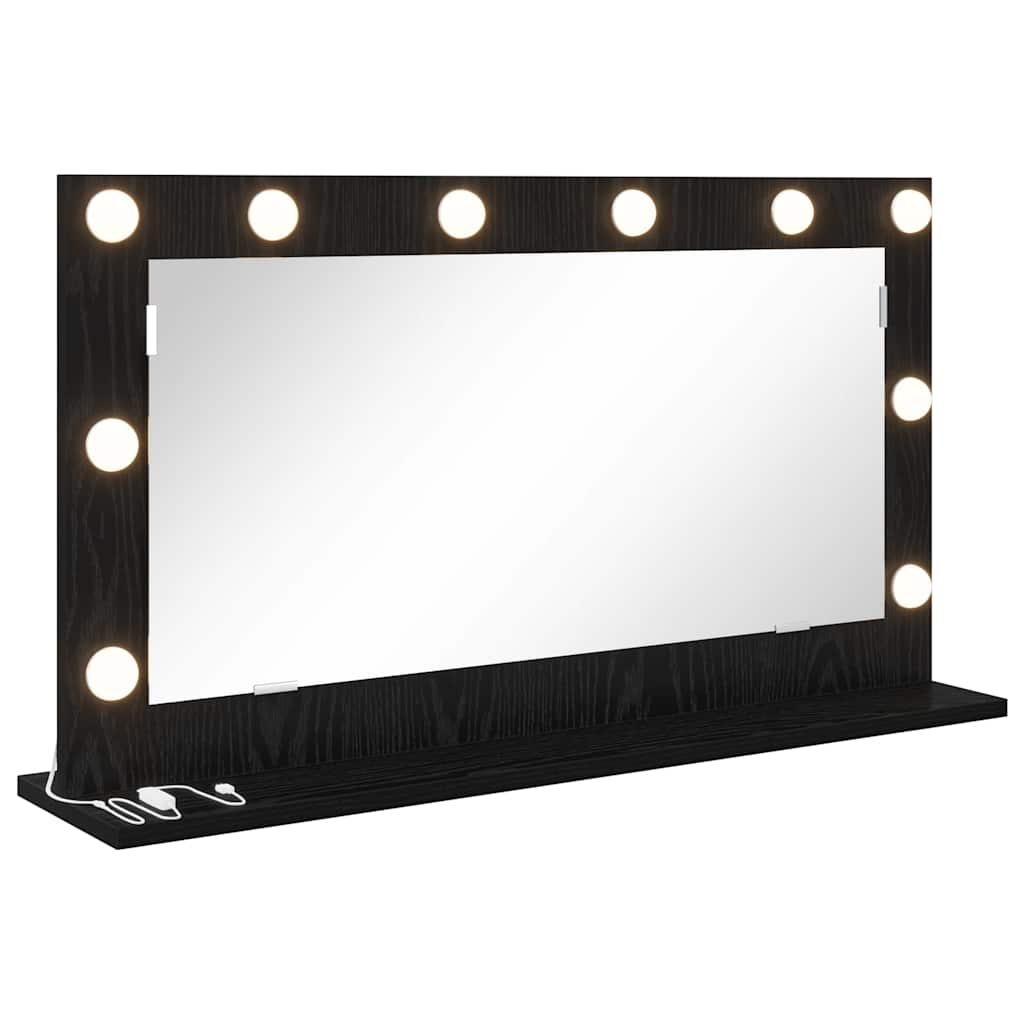 vidaXL Vanity Mirror Black Oak 80 x 45 x 18 cm Rectangular 2