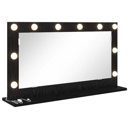 vidaXL Vanity Mirror Black Oak 80 x 45 x 18 cm Rectangular 2