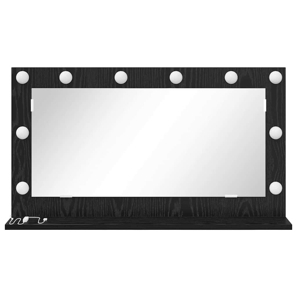 vidaXL Vanity Mirror Black Oak 80 x 45 x 18 cm Rectangular 4