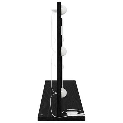 vidaXL Vanity Mirror Black Oak 80 x 45 x 18 cm Rectangular 5
