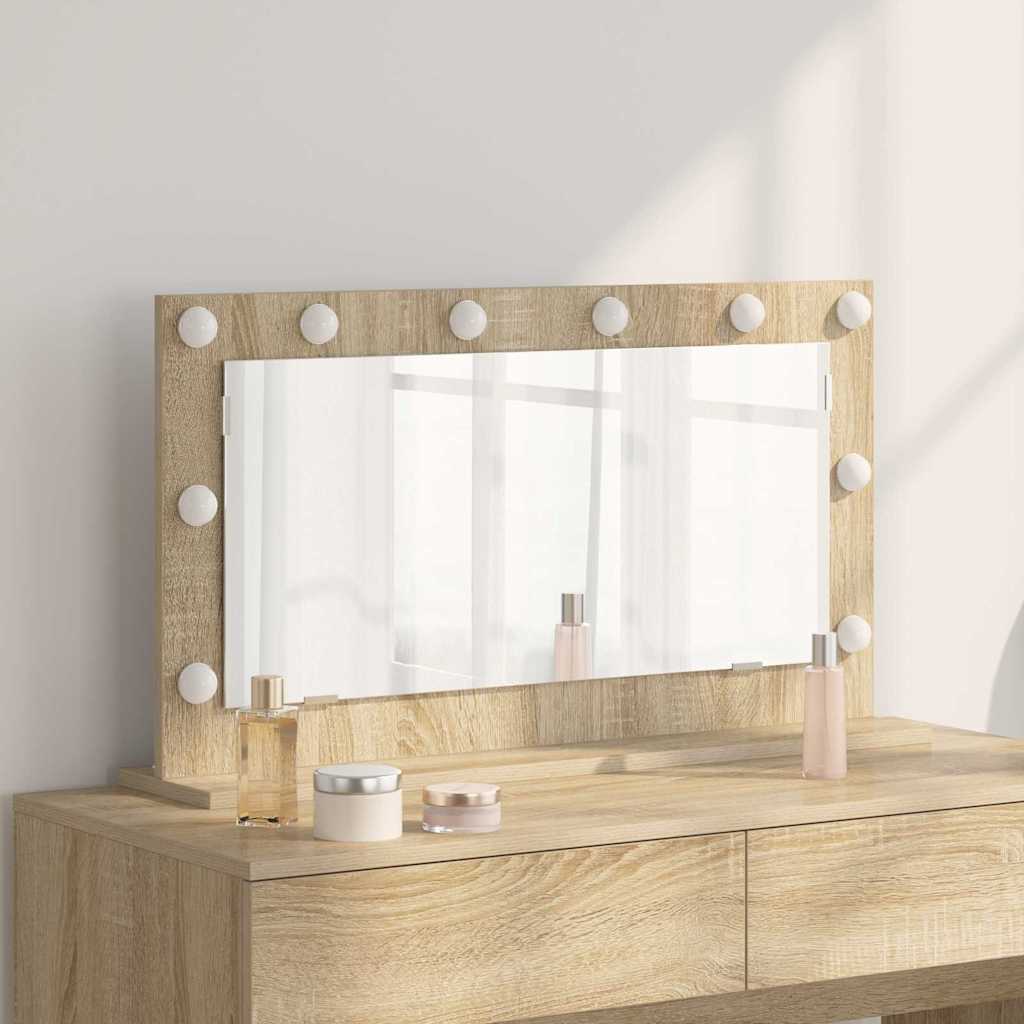 vidaXL Vanity Mirror Sonoma Oak 80 x 45 x 18 cm Rectangular 1