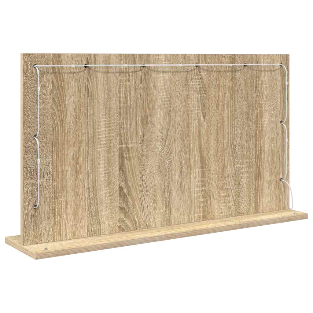 vidaXL Vanity Mirror Sonoma Oak 80 x 45 x 18 cm Rectangular 6