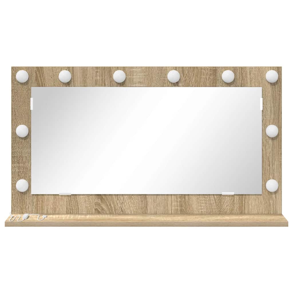 vidaXL Vanity Mirror Sonoma Oak 80 x 45 x 18 cm Rectangular 4