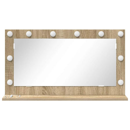 vidaXL Vanity Mirror Sonoma Oak 80 x 45 x 18 cm Rectangular 4