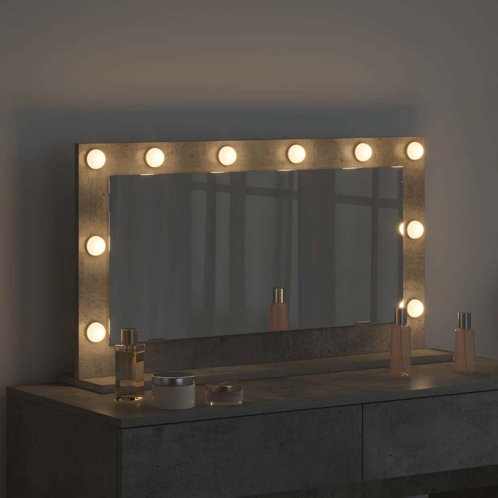 vidaXL Vanity Mirror Concrete Grey 80 x 45 x 18 cm Rectangular 3