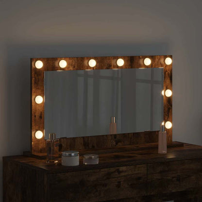 vidaXL Vanity Mirror Smoked Oak 80 x 45 x 18 cm Rectangular 3