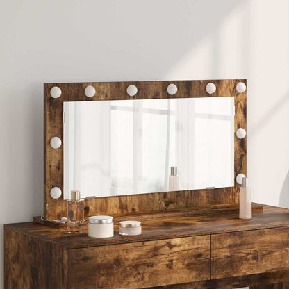 vidaXL Vanity Mirror Smoked Oak 80 x 45 x 18 cm Rectangular 1