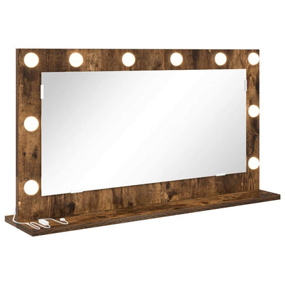 vidaXL Vanity Mirror Smoked Oak 80 x 45 x 18 cm Rectangular 2