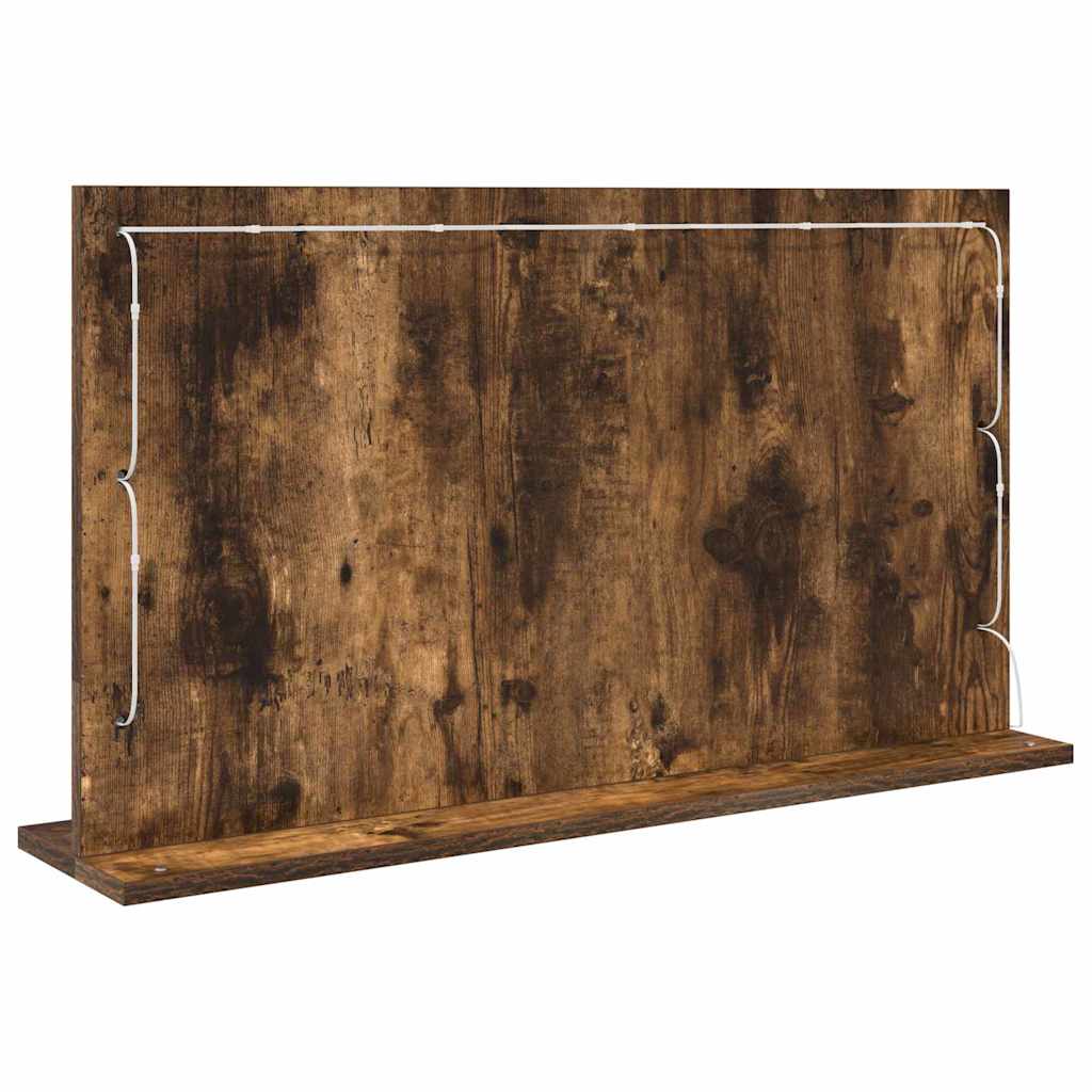 vidaXL Vanity Mirror Smoked Oak 80 x 45 x 18 cm Rectangular 6