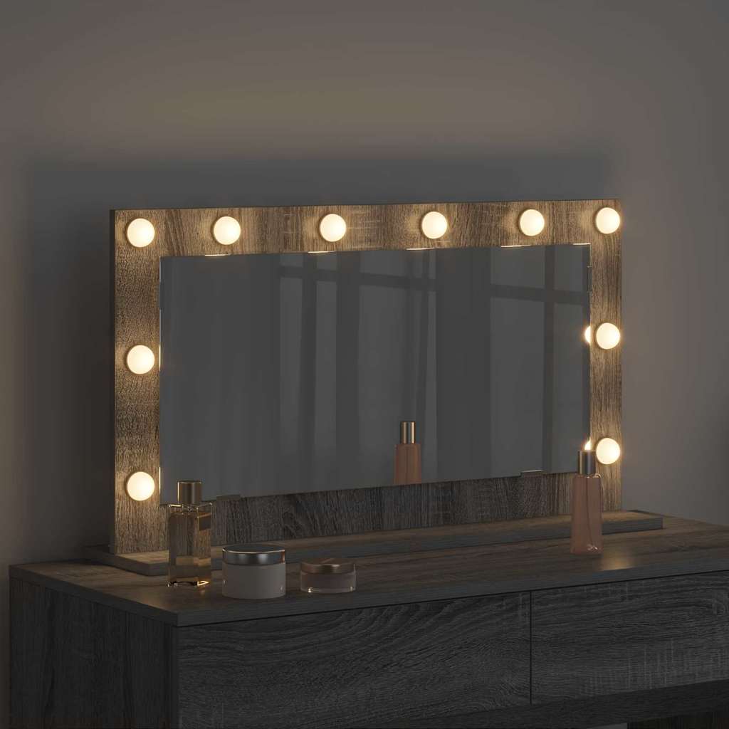 vidaXL Vanity Mirror Grey Sonoma 80 x 45 x 18 cm Rectangular 3