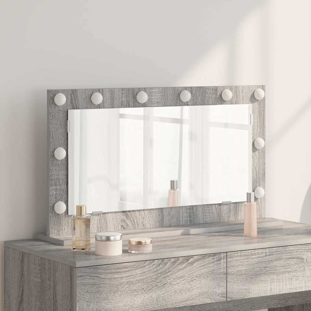 vidaXL Vanity Mirror Grey Sonoma 80 x 45 x 18 cm Rectangular 1