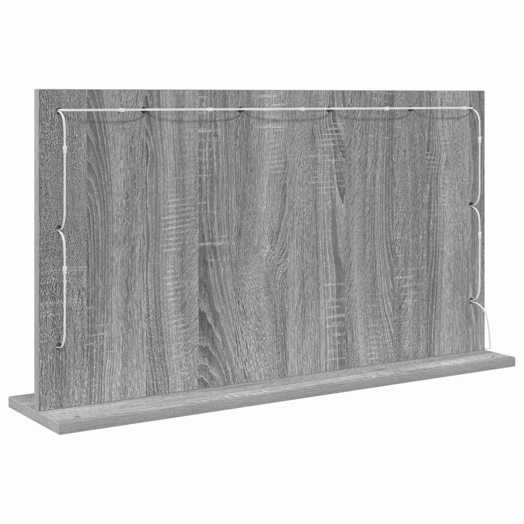 vidaXL Vanity Mirror Grey Sonoma 80 x 45 x 18 cm Rectangular 6