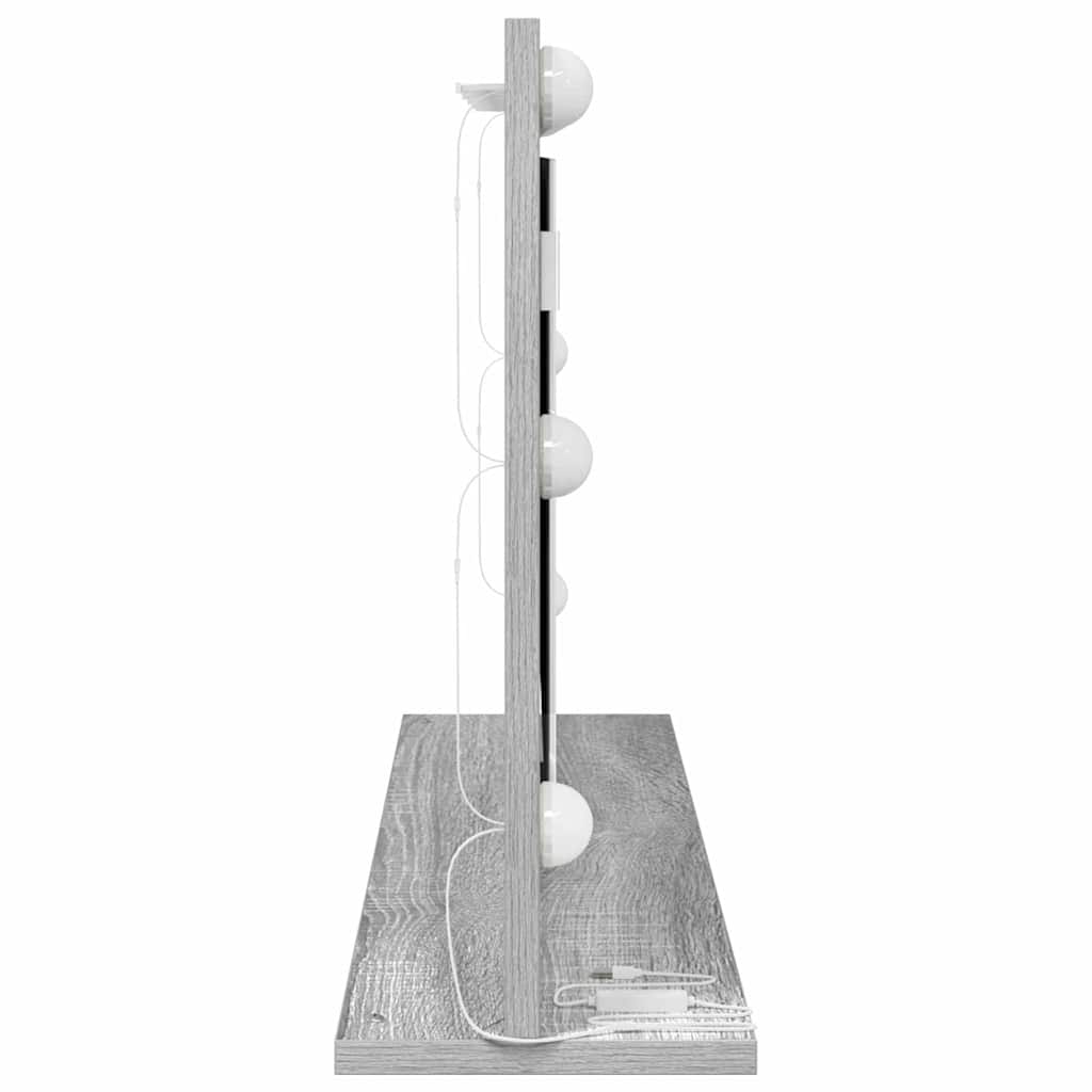 vidaXL Vanity Mirror Grey Sonoma 80 x 45 x 18 cm Rectangular 5