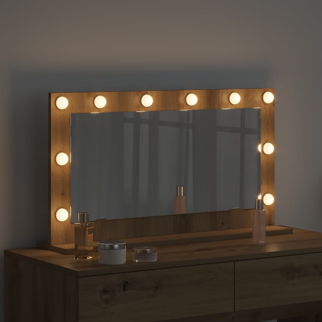 vidaXL Vanity Mirror Artisan Oak 80 x 45 x 18 cm Rectangular 3