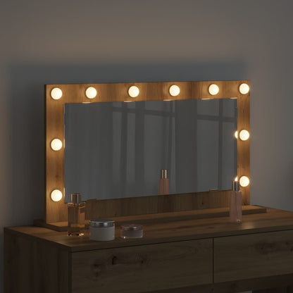 vidaXL Vanity Mirror Artisan Oak 80 x 45 x 18 cm Rectangular 3