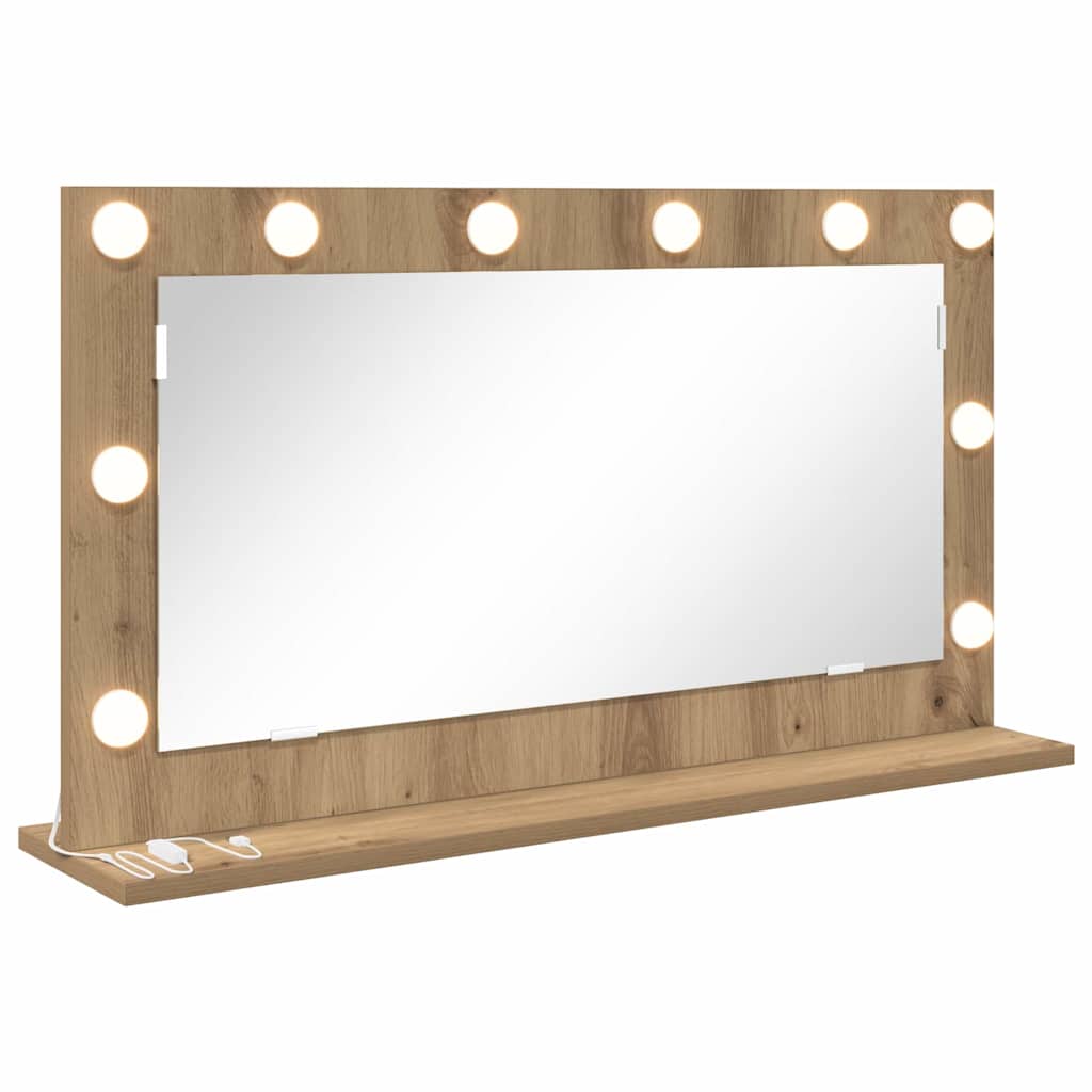 vidaXL Vanity Mirror Artisan Oak 80 x 45 x 18 cm Rectangular 2