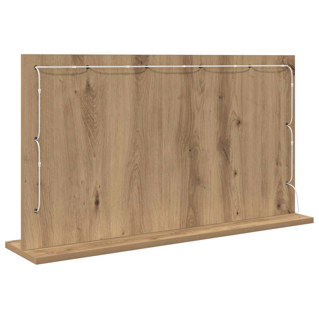 vidaXL Vanity Mirror Artisan Oak 80 x 45 x 18 cm Rectangular 6