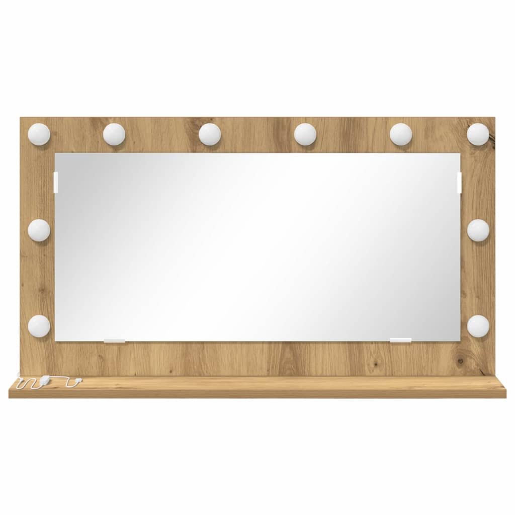 vidaXL Vanity Mirror Artisan Oak 80 x 45 x 18 cm Rectangular 4