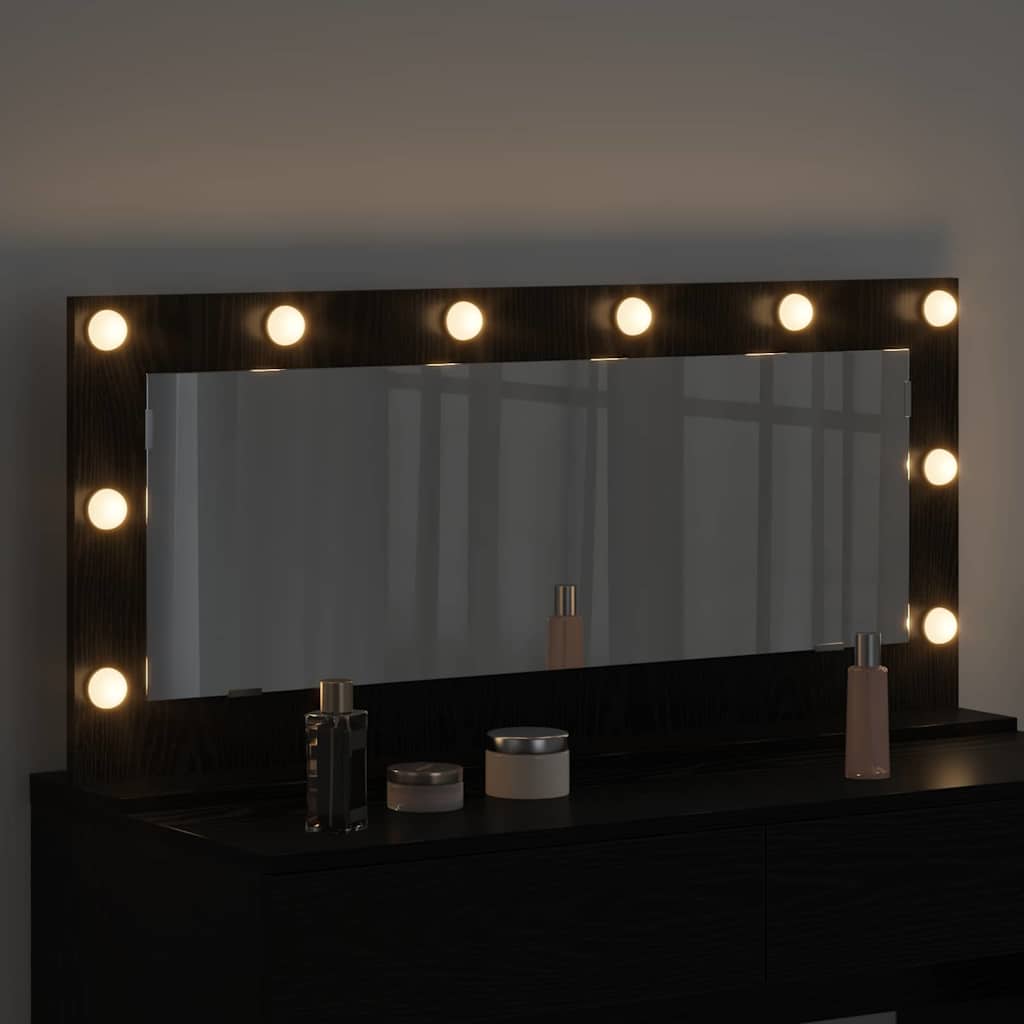vidaXL Vanity Mirror Black Oak 100 x 45 x 18 cm Rectangular 3